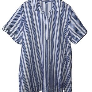 Old Navy Blue and White Striped Casual Dress